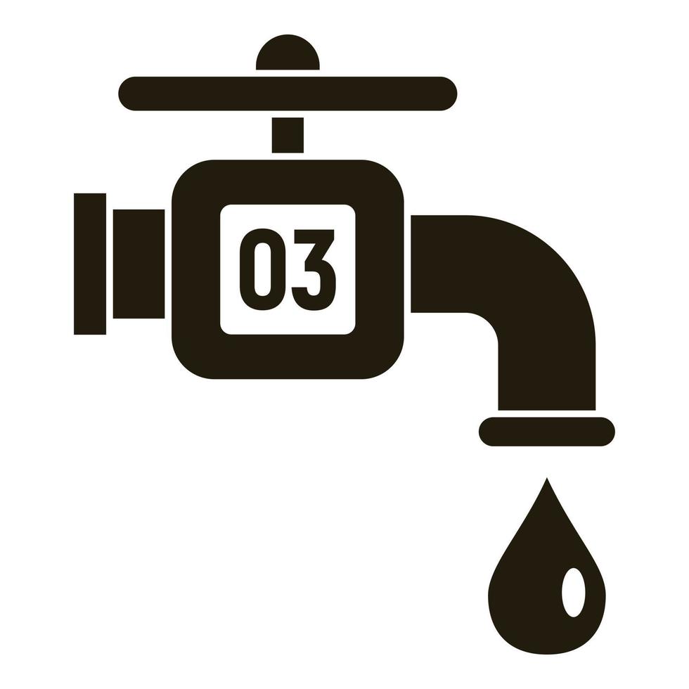 Smart water tap icon, simple style vector