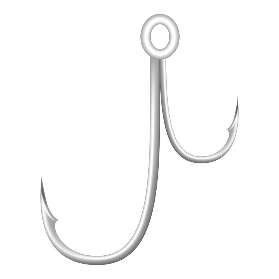 Fishing hook icon, realistic style vector