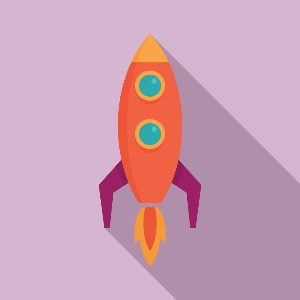 Startup rocket icon, flat style vector