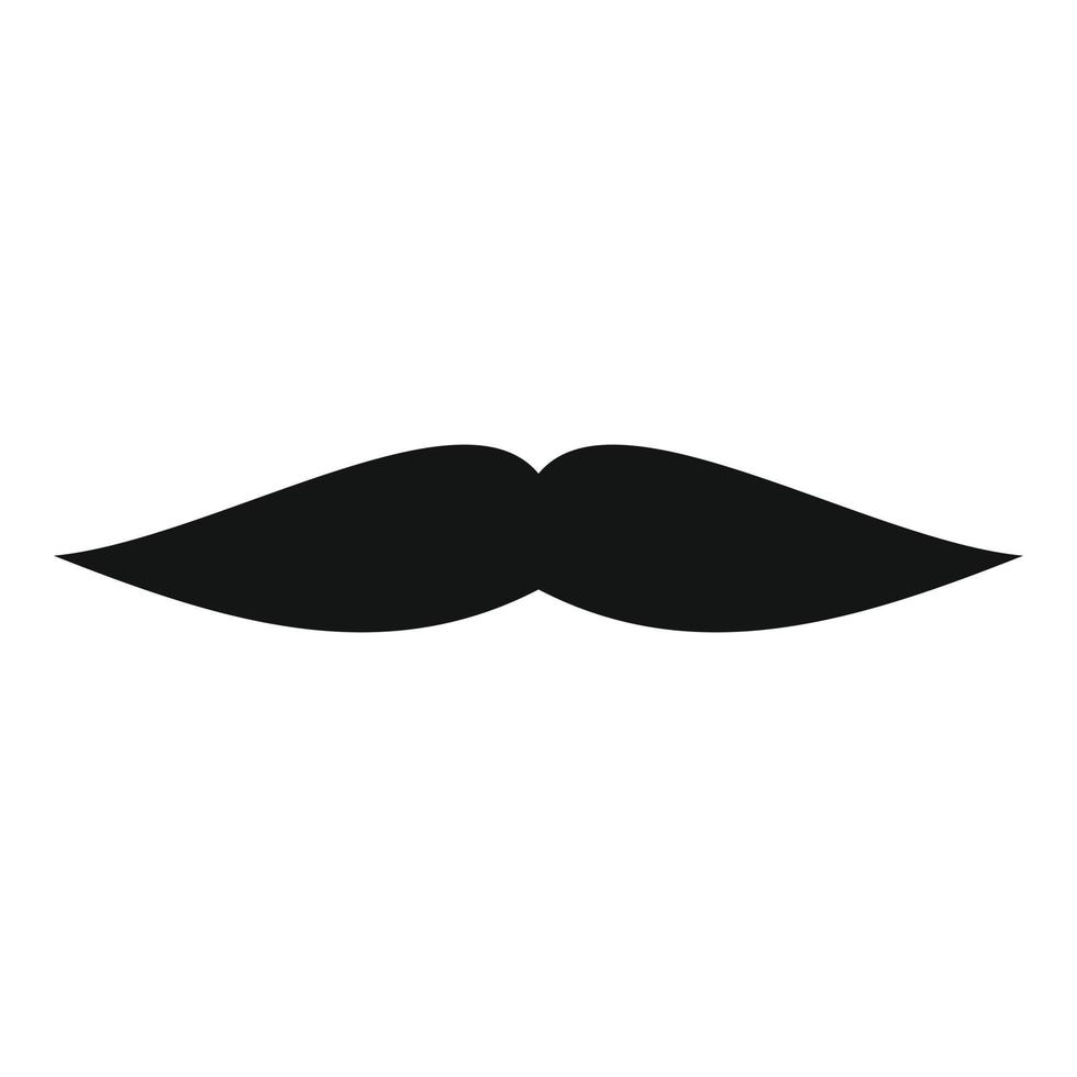 icono de bigote plano, estilo simple. vector