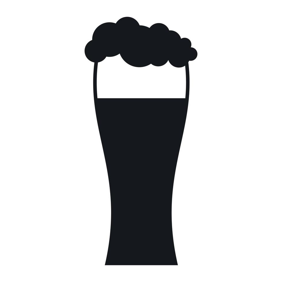 Glass of beer icon, simple style vector