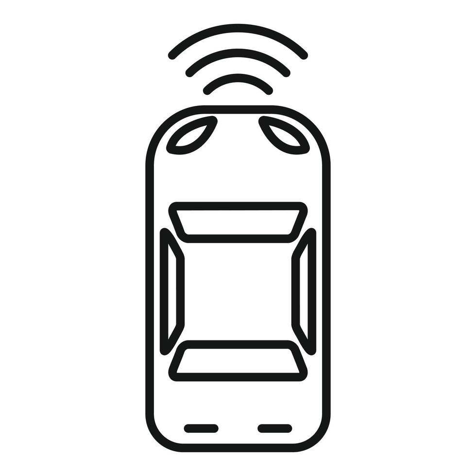 icono de sensor de estacionamiento de automóviles, estilo de contorno vector