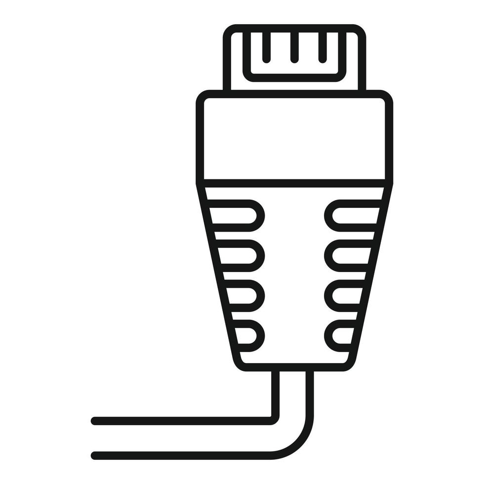 icono de cable de internet, estilo de esquema vector