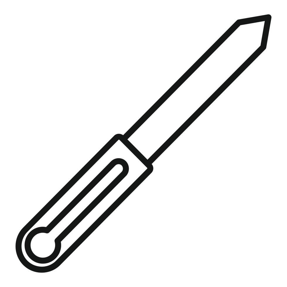 Manicurist nail chisel icon, outline style vector