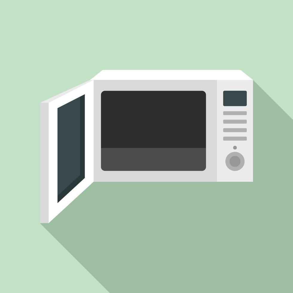 Open microwave icon, flat style vector