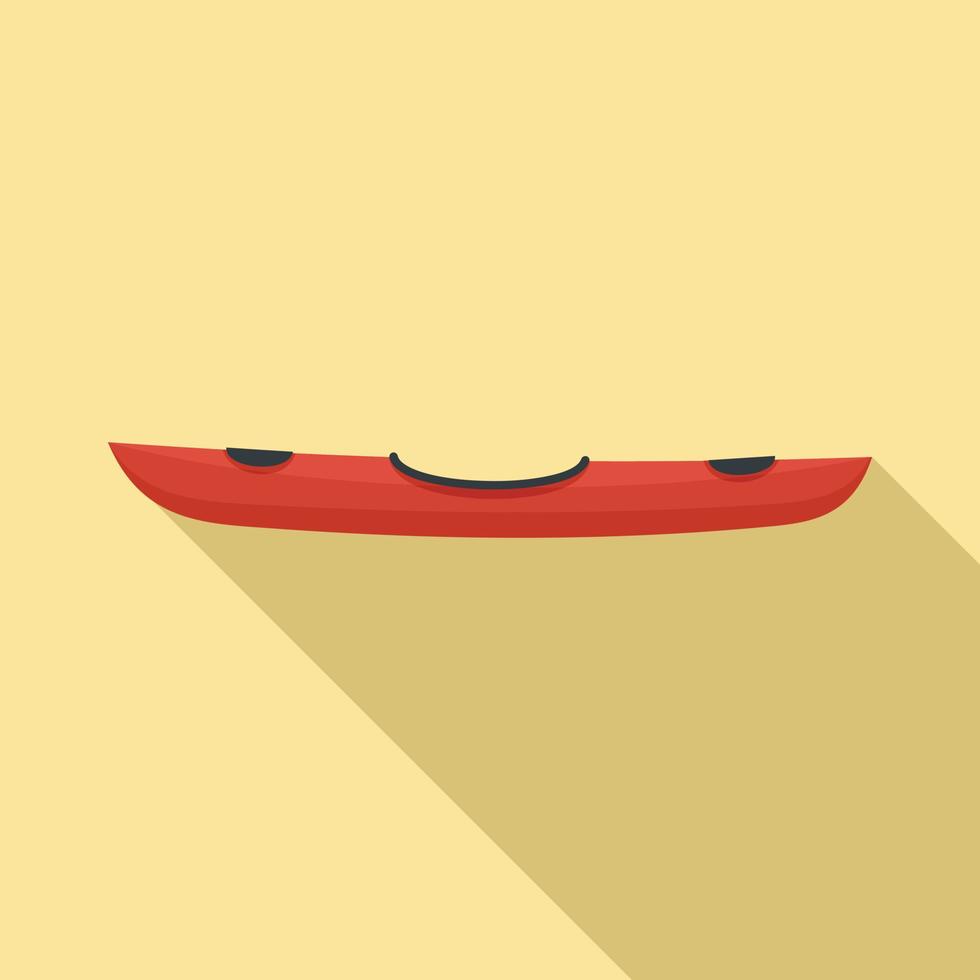 Side view kayak icon, flat style vector