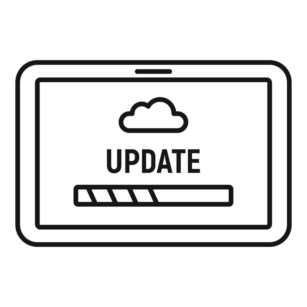 Tablet update icon, outline style vector