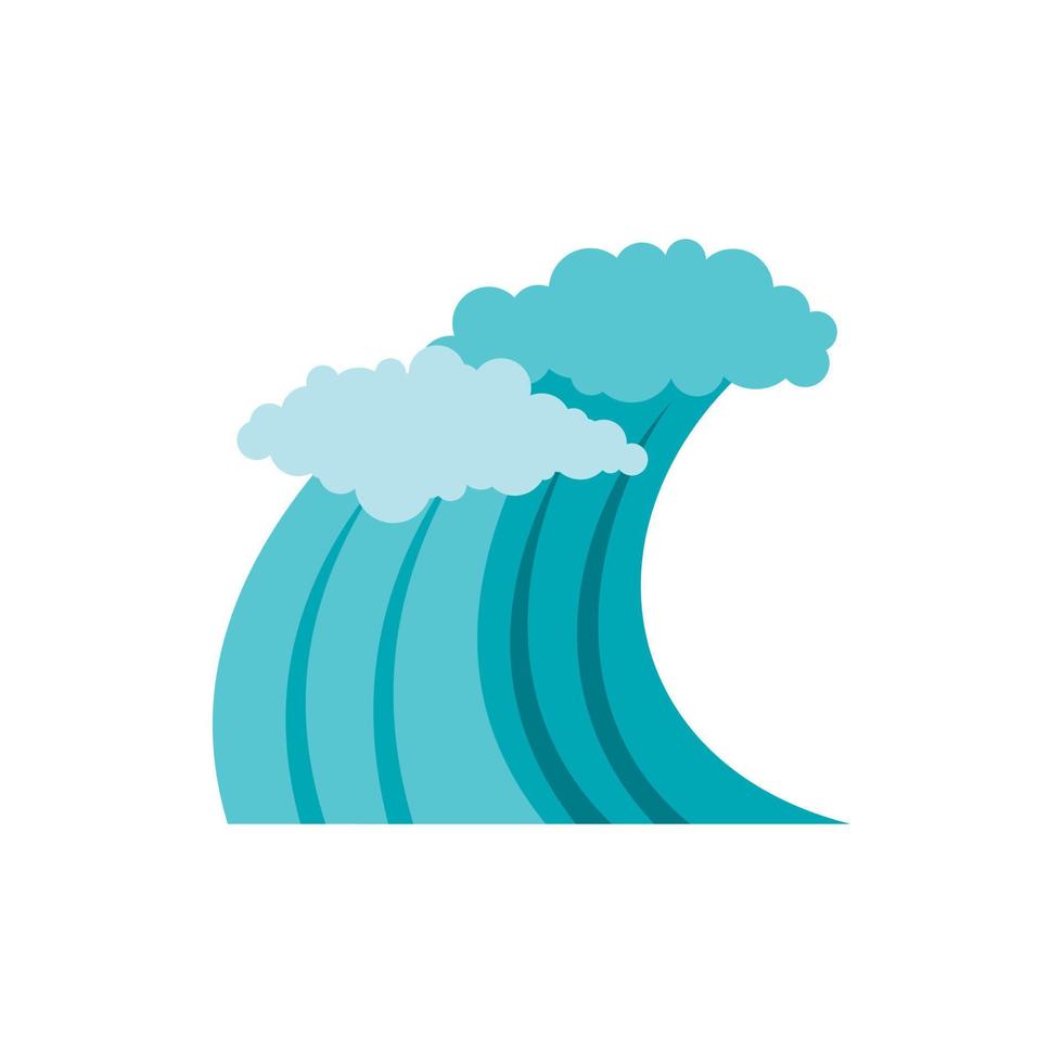 Sea or ocean wave icon, flat style vector
