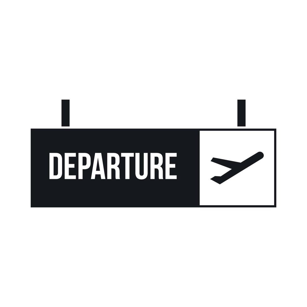 Airport departure sign icon, simple style vector