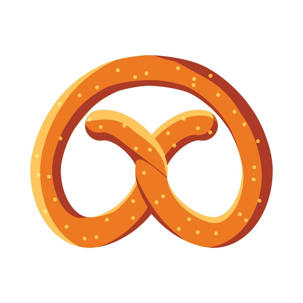 pretzel para el icono del oktoberfest, estilo de dibujos animados vector