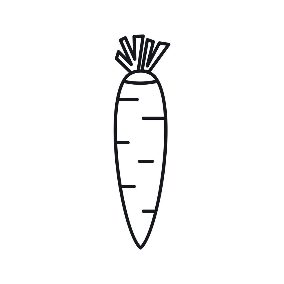 icono de zanahoria, estilo de esquema vector