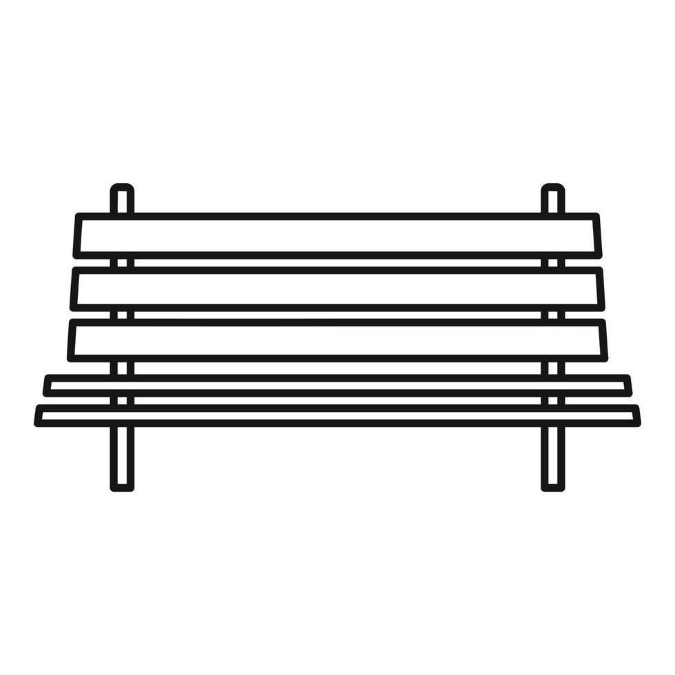 Outdoor bench icon, outline style vector
