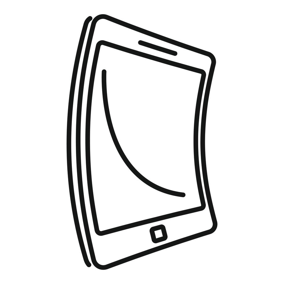 Electronic flexible display icon, outline style vector