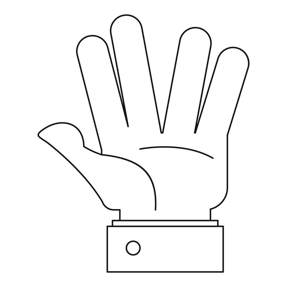 Opened palm icon, outline style. vector