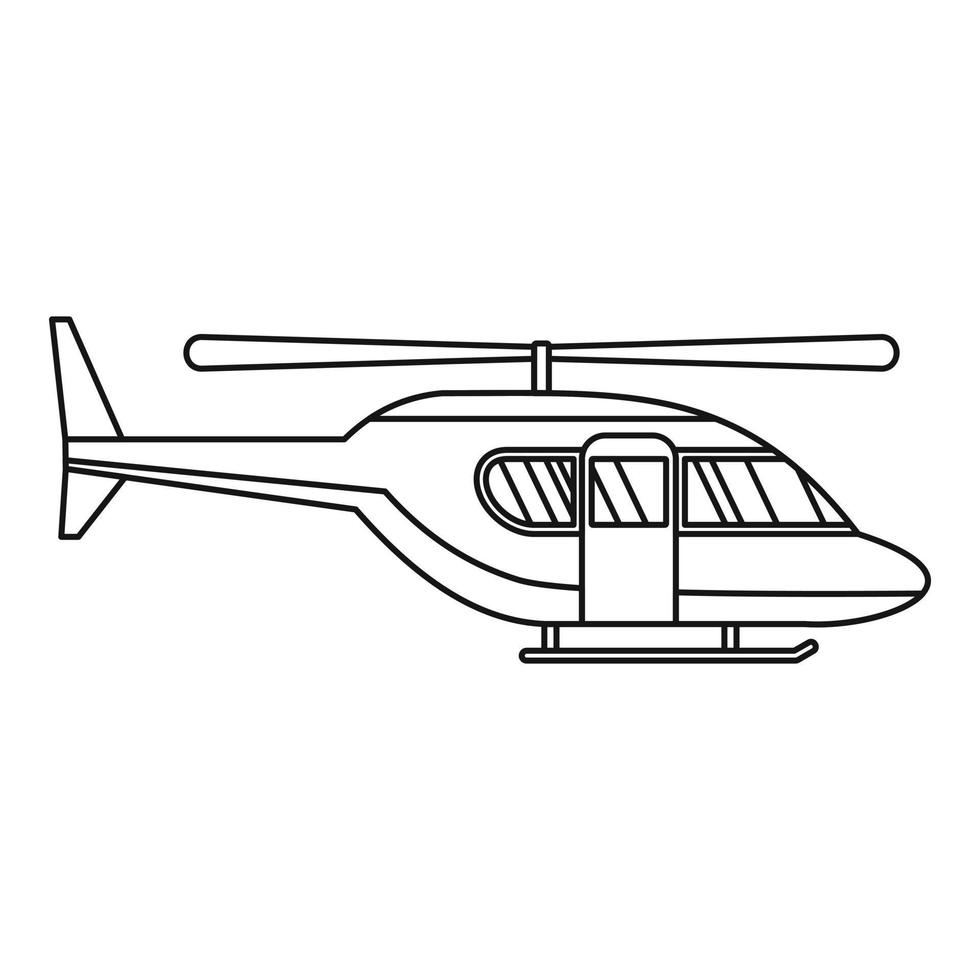 icono de helicóptero de la ciudad, estilo de contorno vector