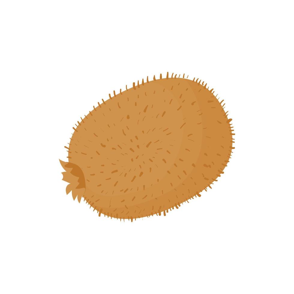 Ripe whole kiwi icon, cartoon style vector
