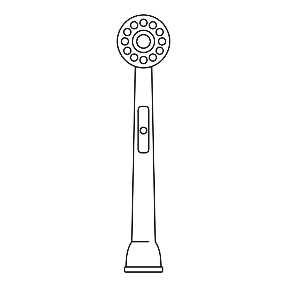 Head of electric toothbrush icon, outline style vector