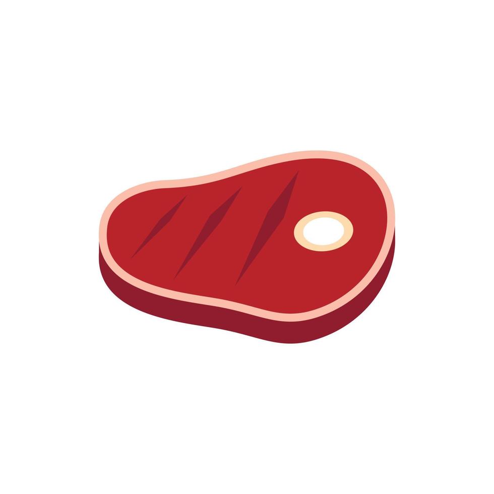 Meat steak icon in flat style vector