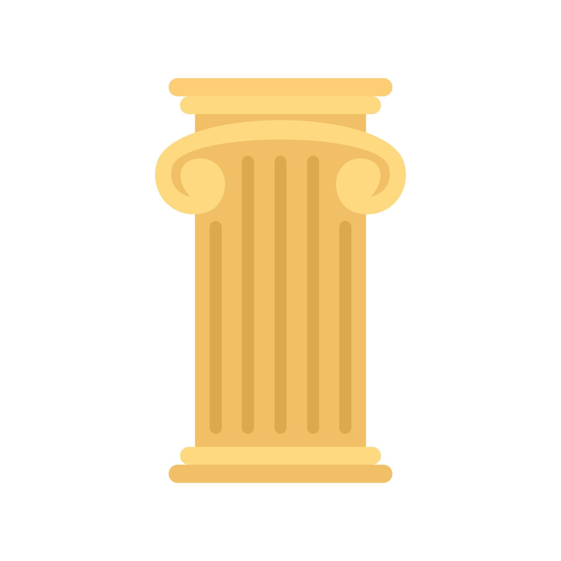Greek pillar icon, flat style 14597772 Vector Art at Vecteezy