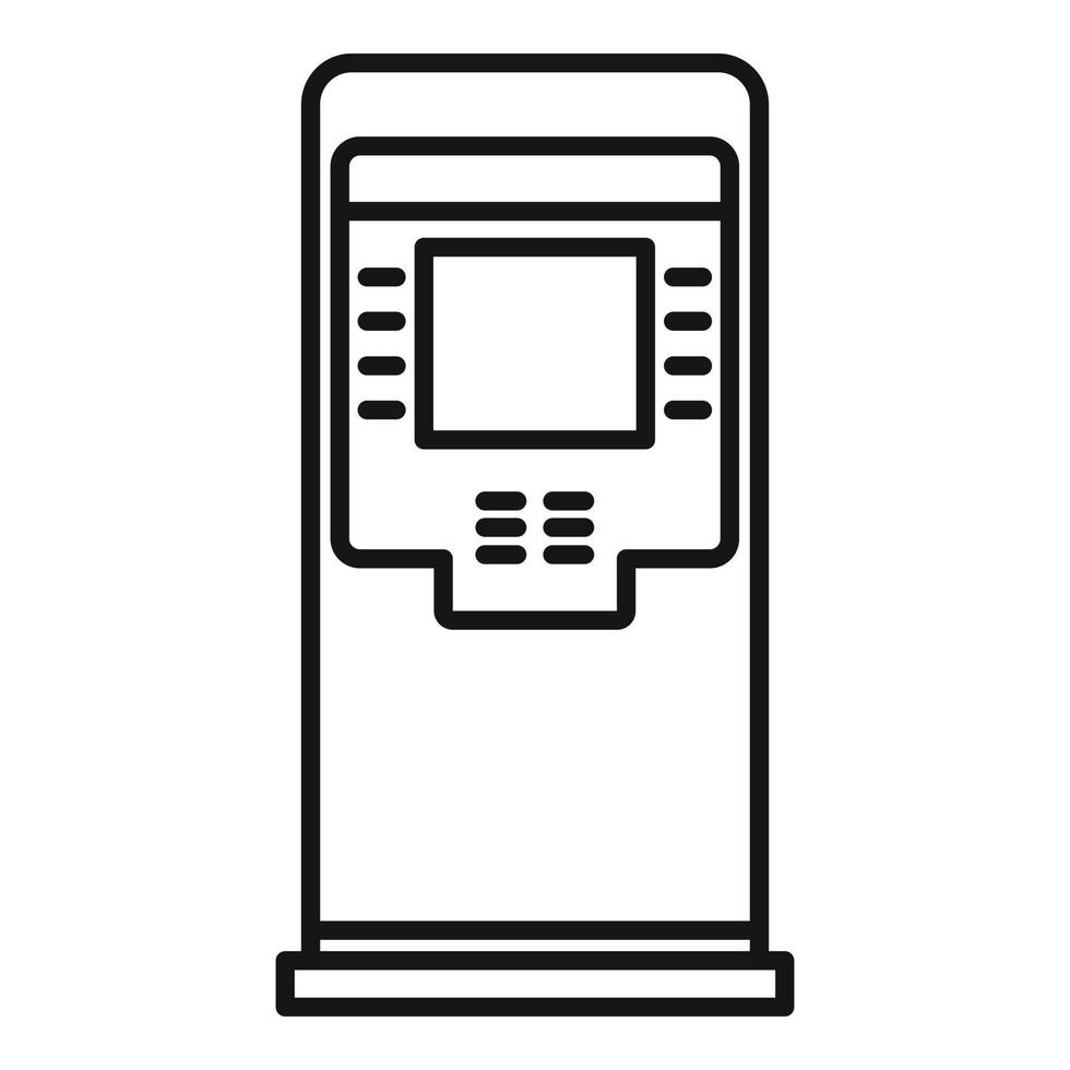 Finance atm icon, outline style vector