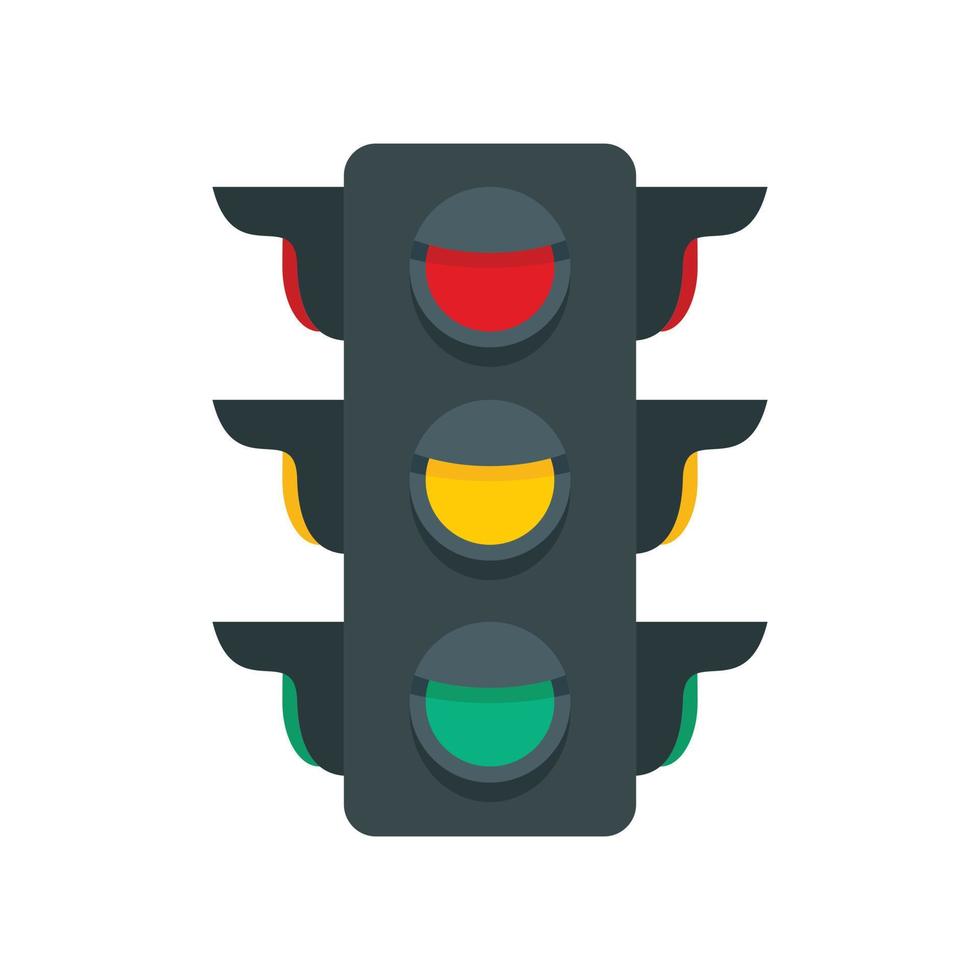 Crosswalk semaphore icon, flat style vector
