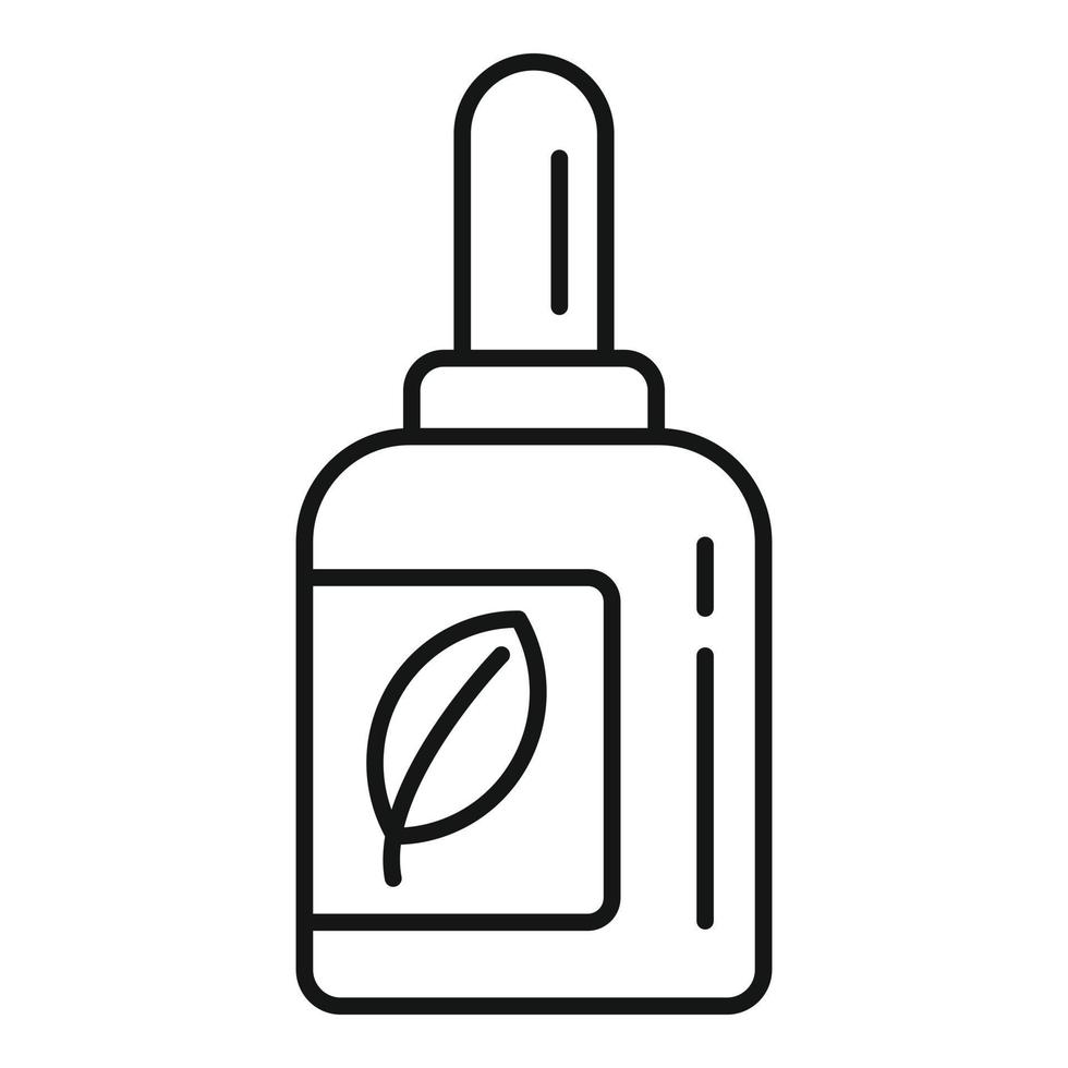Phytotherapy dropper icon, outline style vector