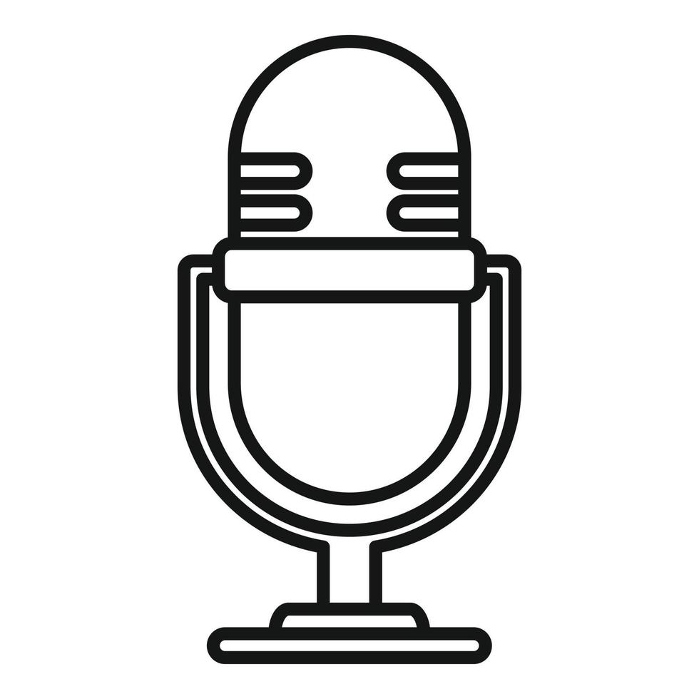 Studio microphone icon, outline style vector