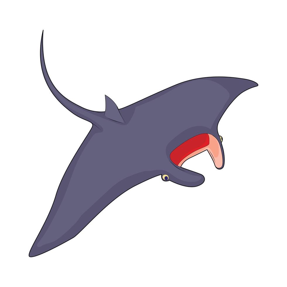 icono de mantarraya en estilo de dibujos animados vector