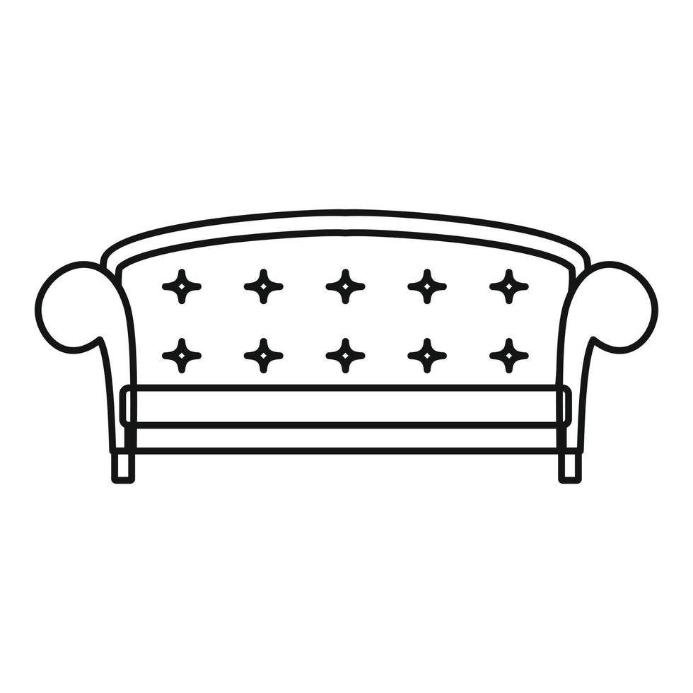 Crown sofa icon, outline style vector