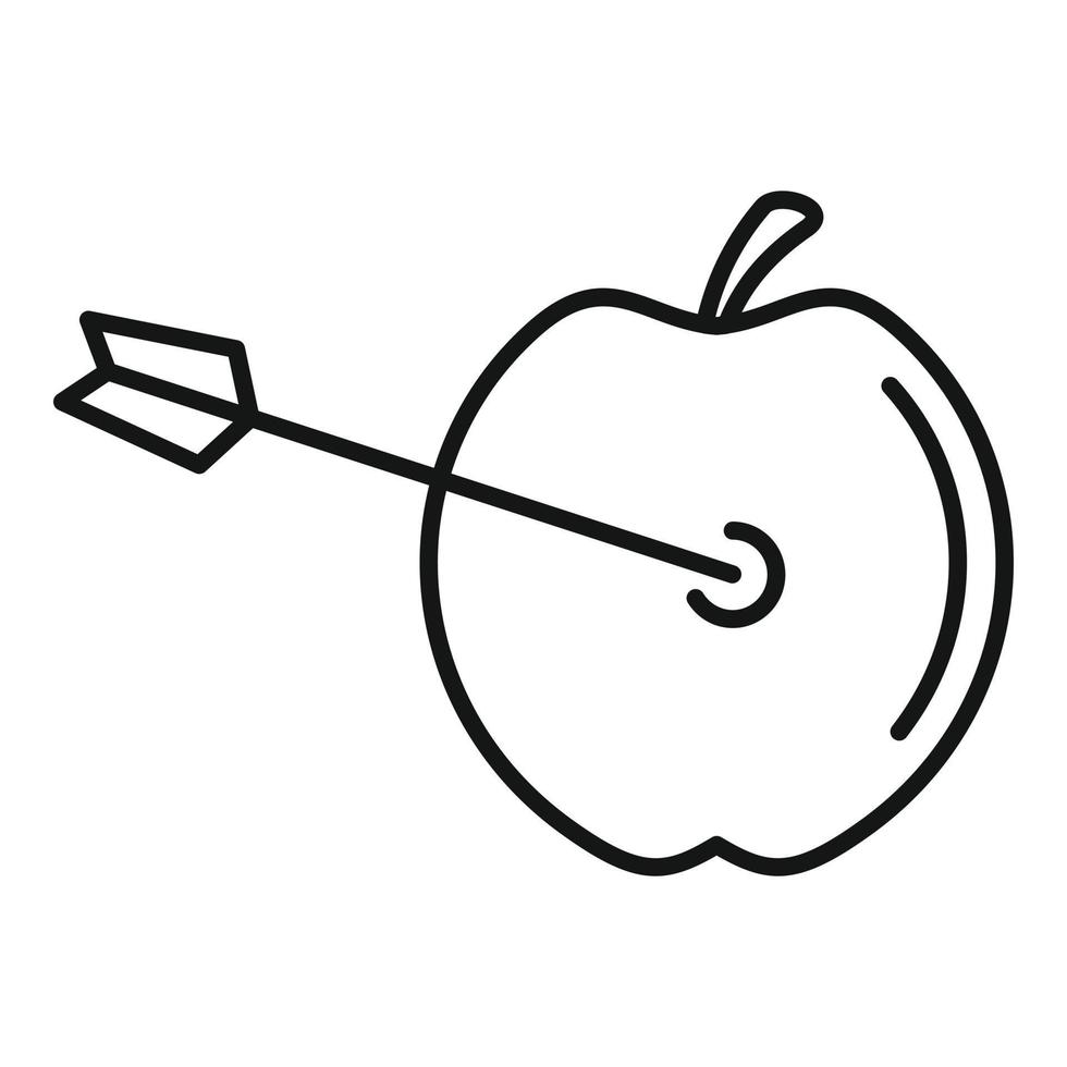 Arrow apple icon, outline style vector