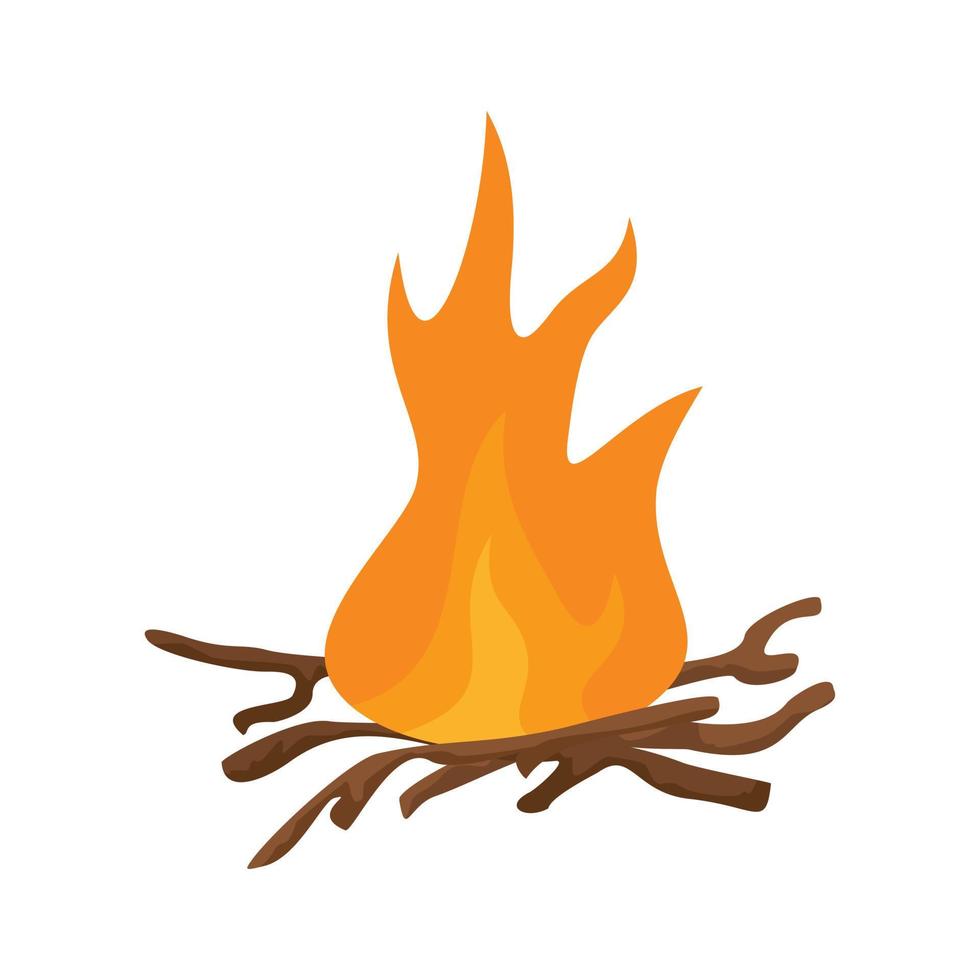 icono de fuego de barbacoa, estilo plano vector