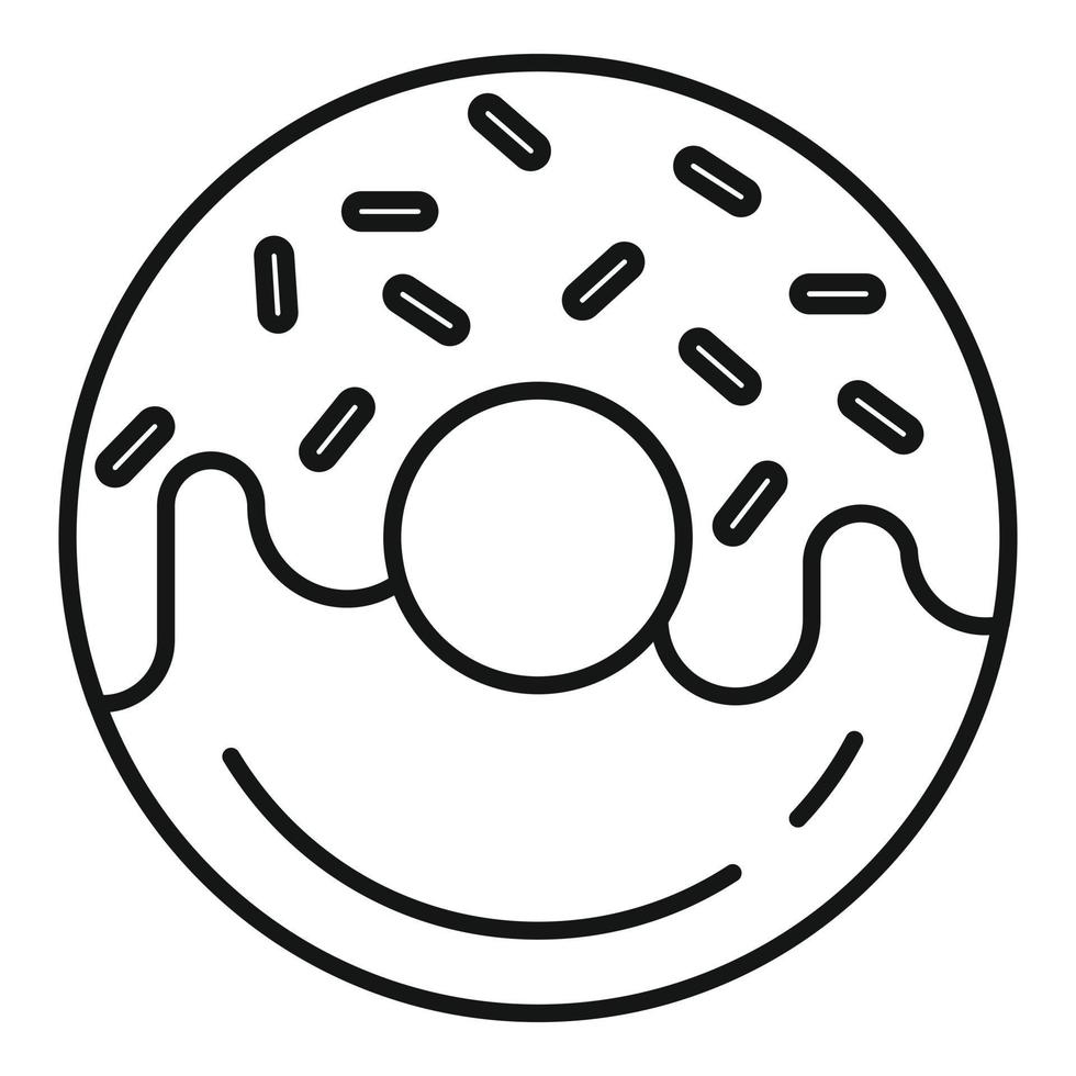 icono de donut, estilo de esquema vector