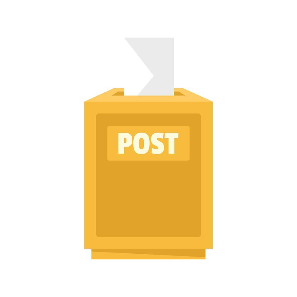 Envelope in post box icon, flat style vector