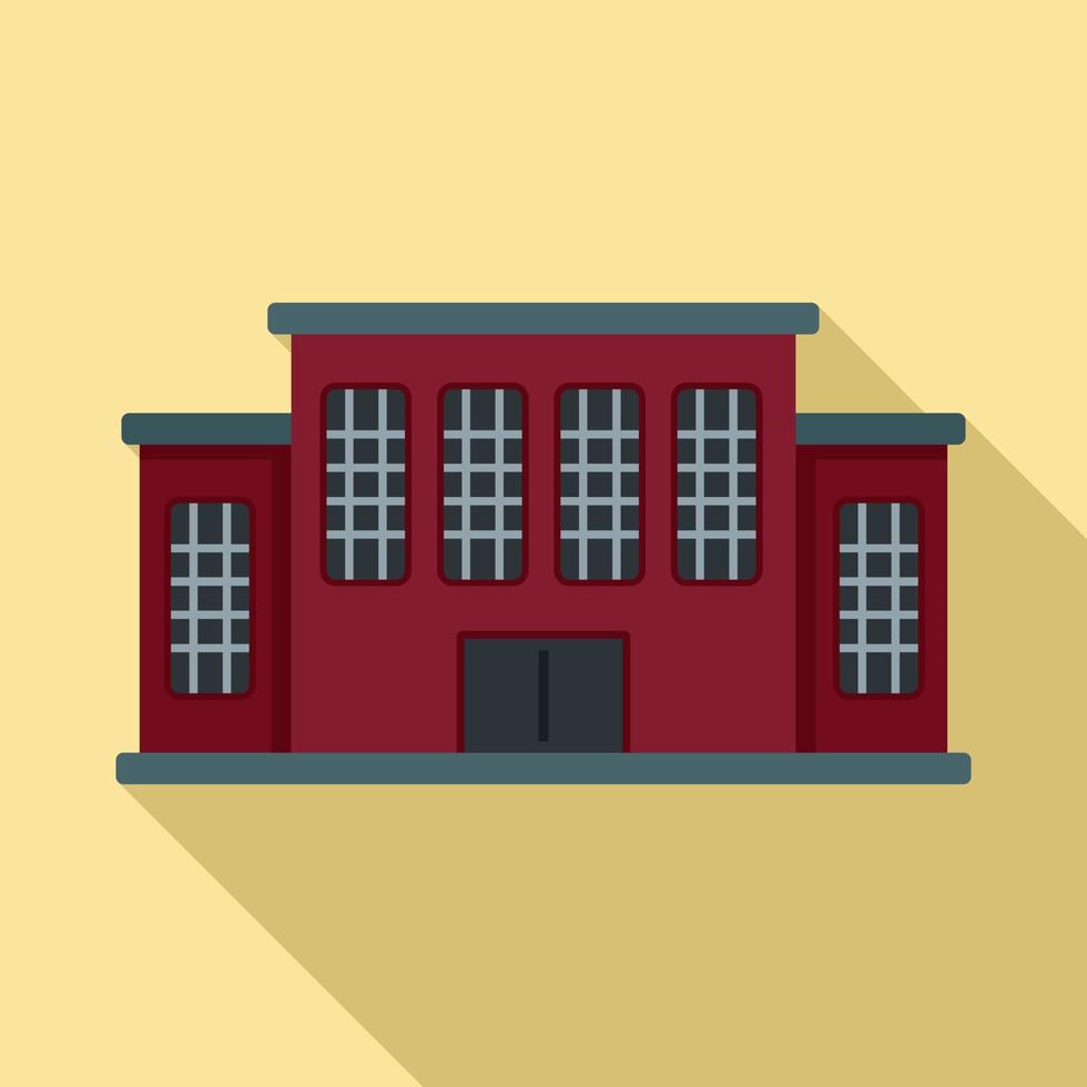 Tribunal building icon, flat style vector