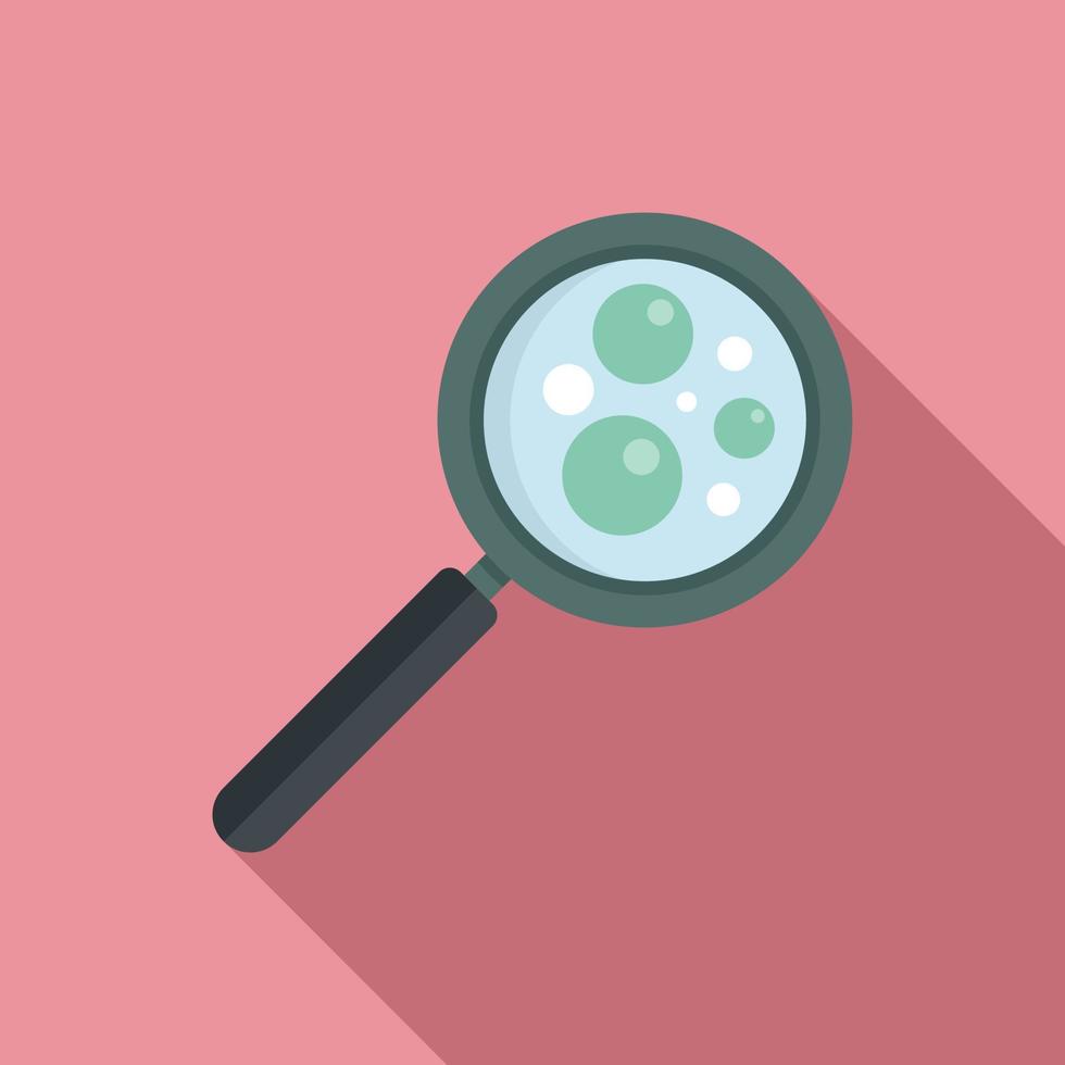 Biophysics magnifier icon, flat style vector