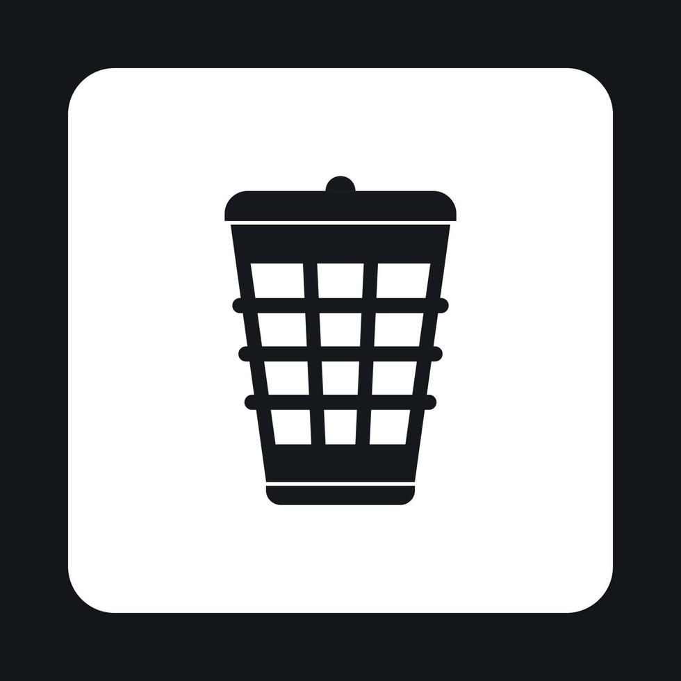 Dustbin for garbage icon, simple style vector