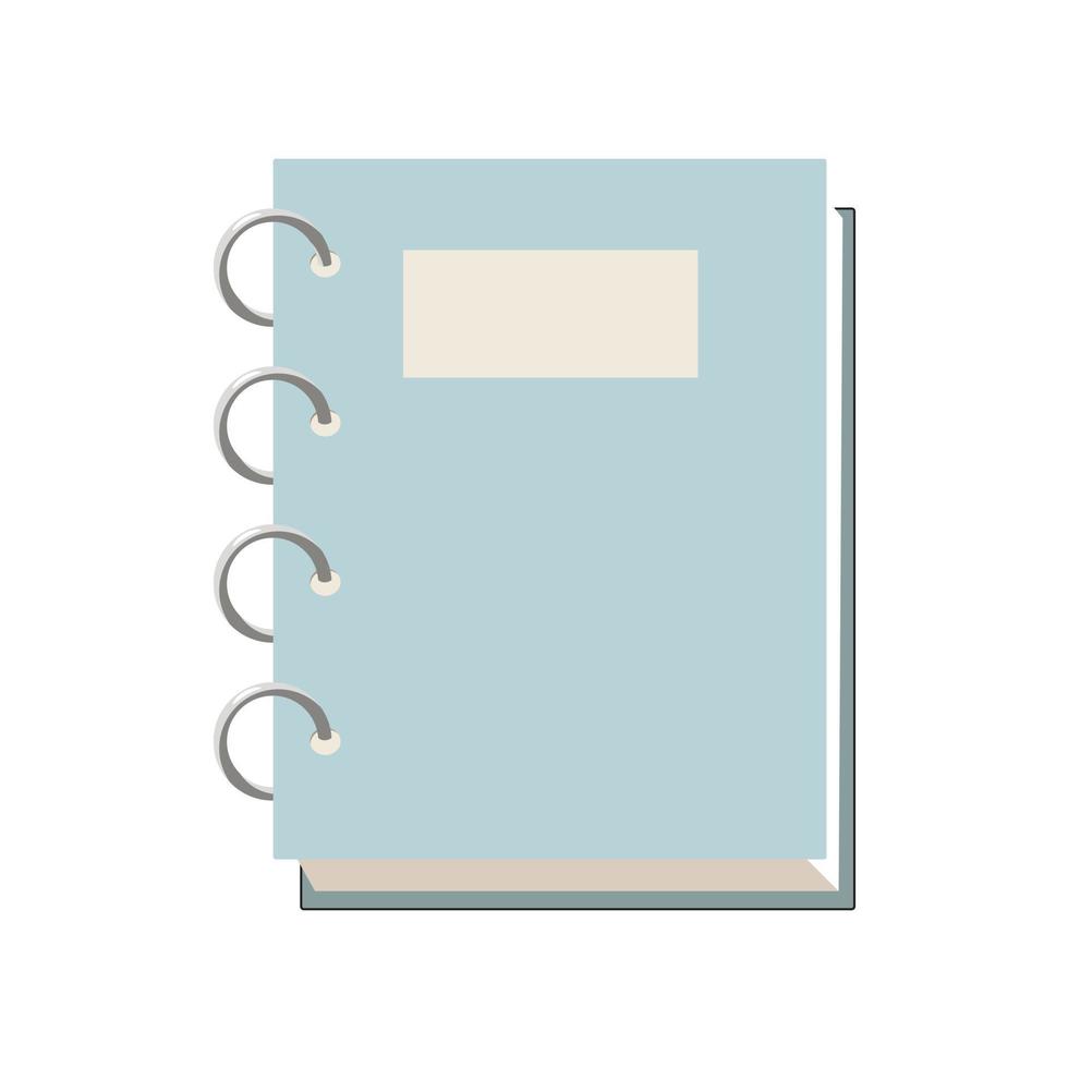 icono de cuaderno espiral cerrado, estilo de dibujos animados vector