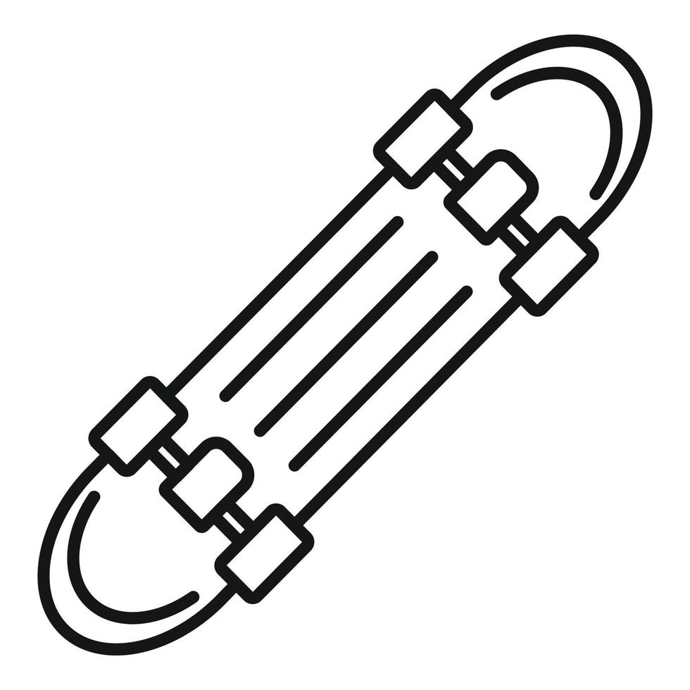Hipster skateboard icon, outline style vector