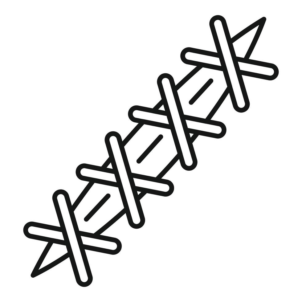 Cross suture icon, outline style vector