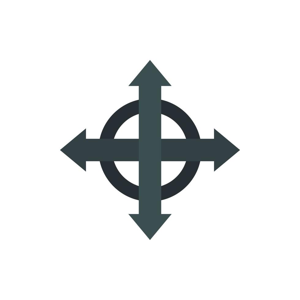 Arrows target icon, flat style vector