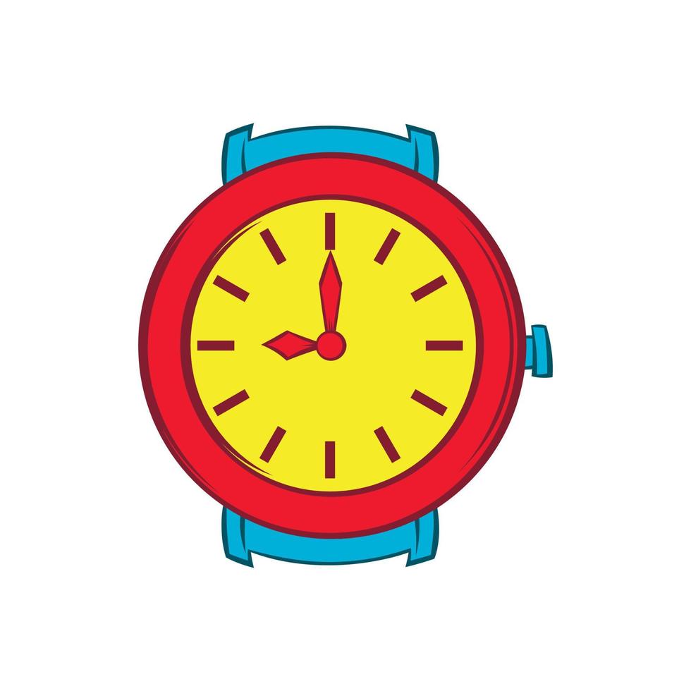 icono de reloj de pulsera rojo, estilo de dibujos animados vector