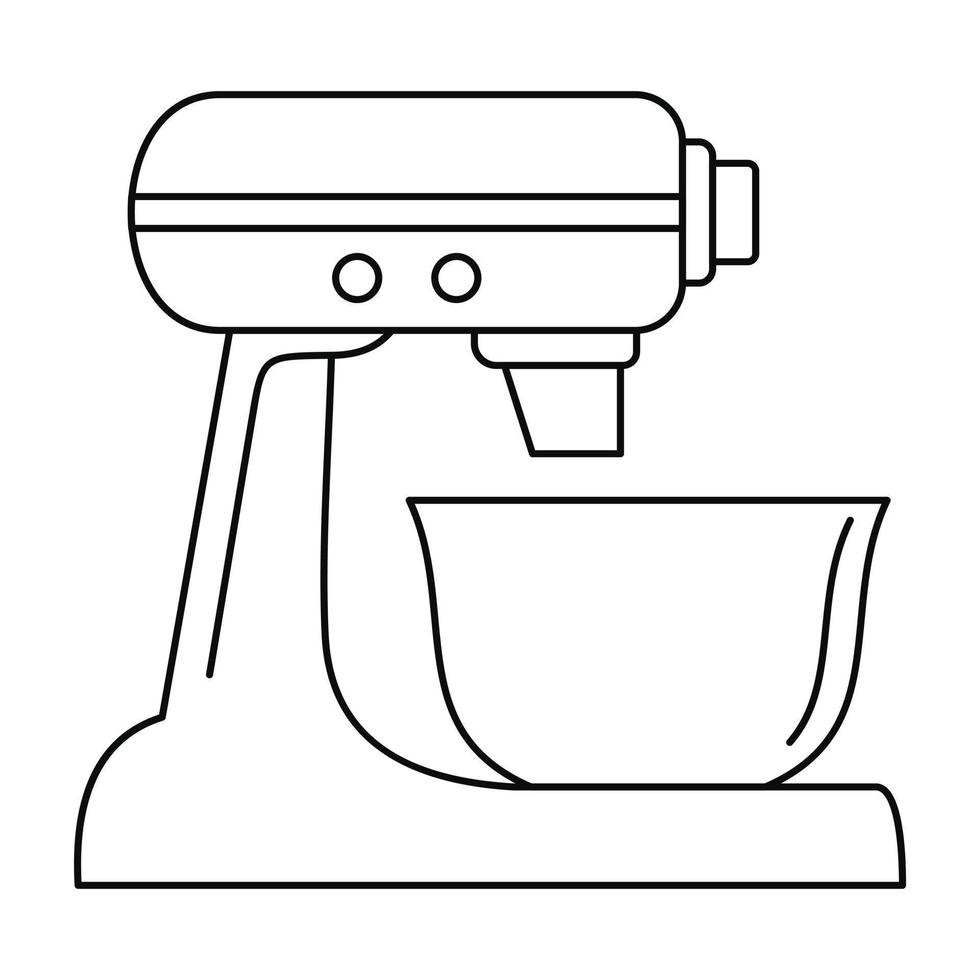 Machine mixer icon, outline style vector