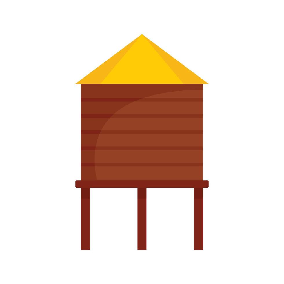 icono de granero de granja, estilo plano vector