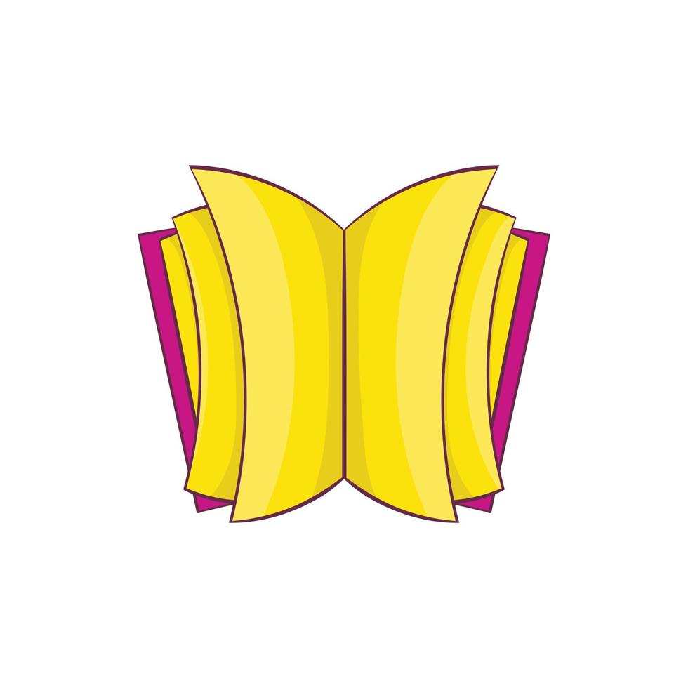 Open thick book icon, cartoon style vector