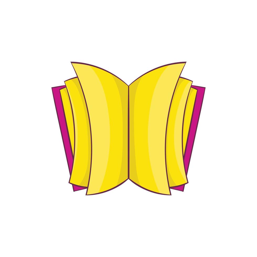 Open thick book icon, cartoon style vector