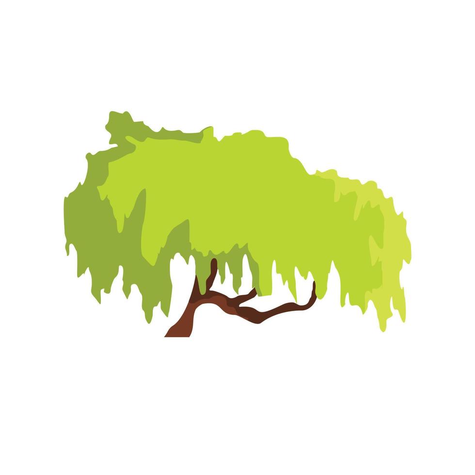 Willow tree icon, flat style vector