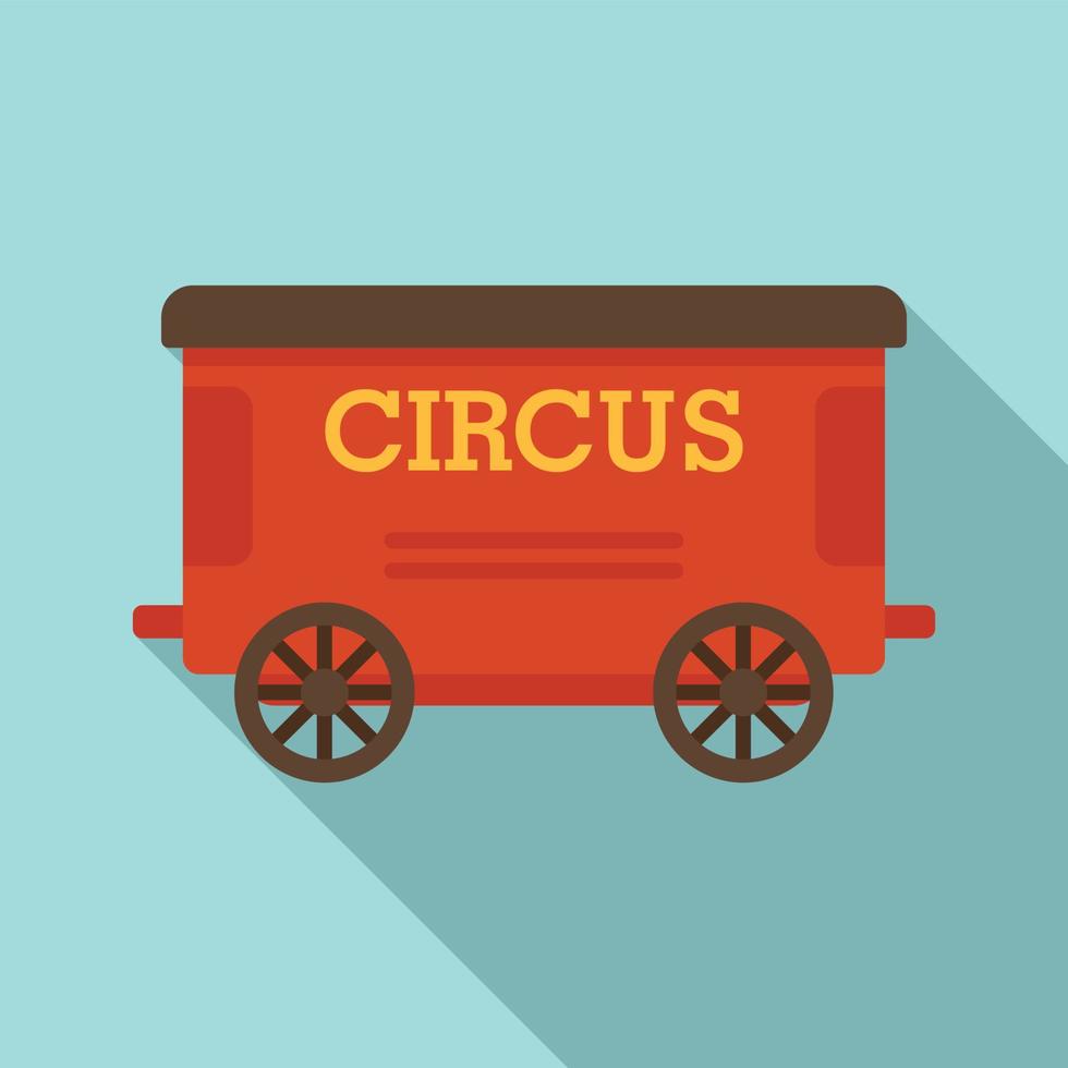 icono de carro de circo, tipo plano vector