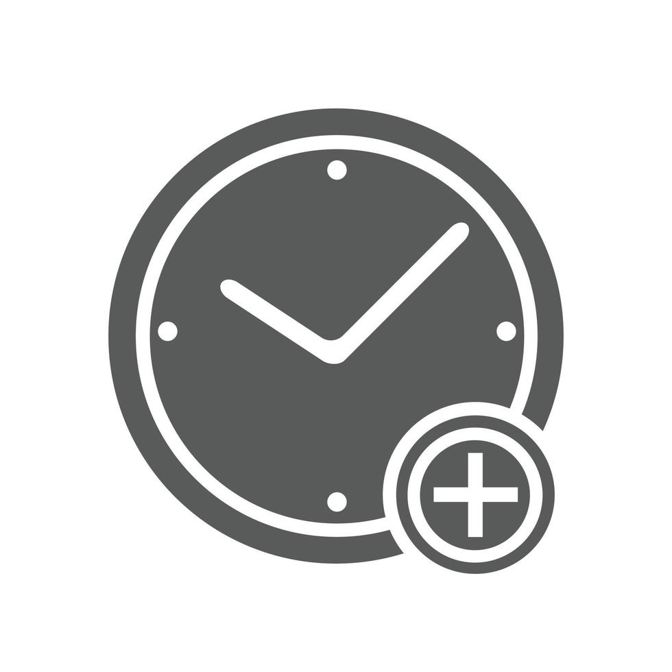 Time plus icon vector simple