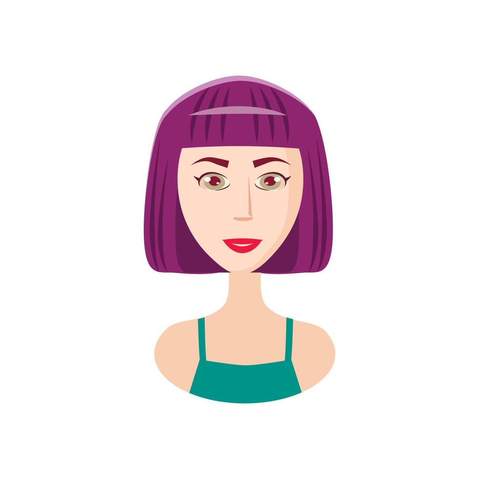 icono de corte de pelo bob, estilo de dibujos animados vector