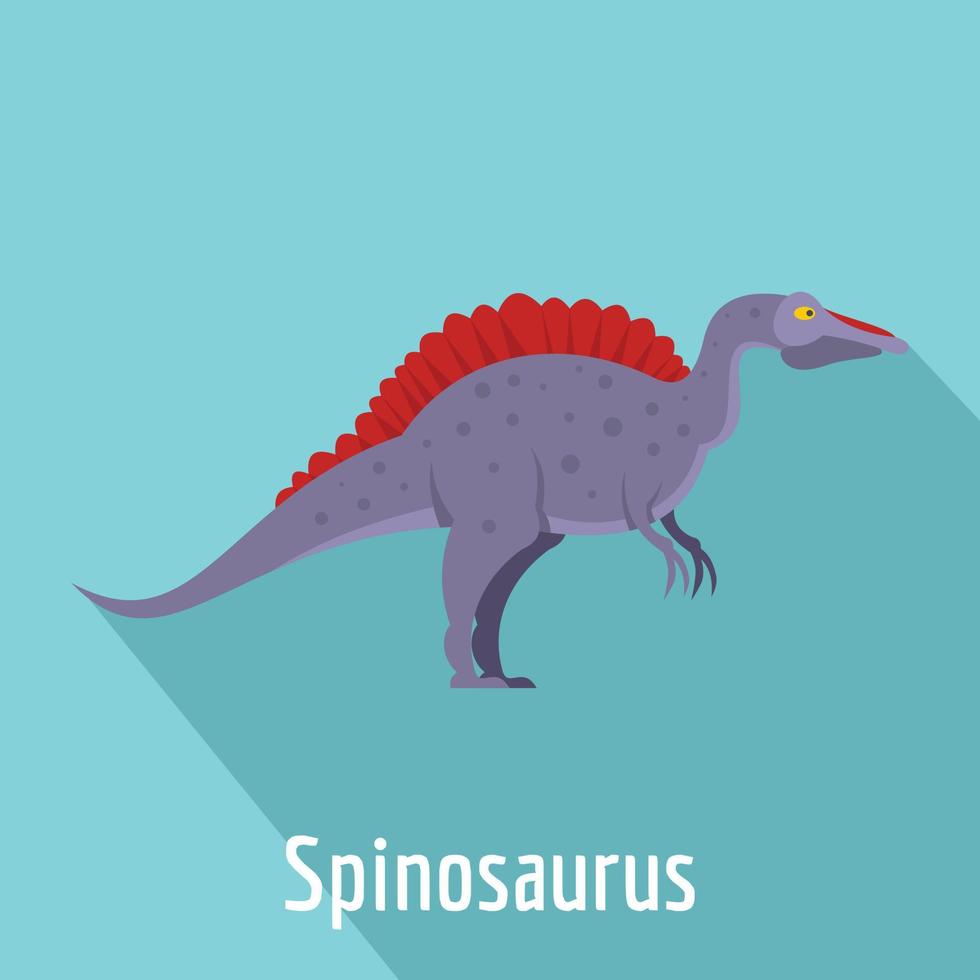 Spinosaurus icon, flat style. vector